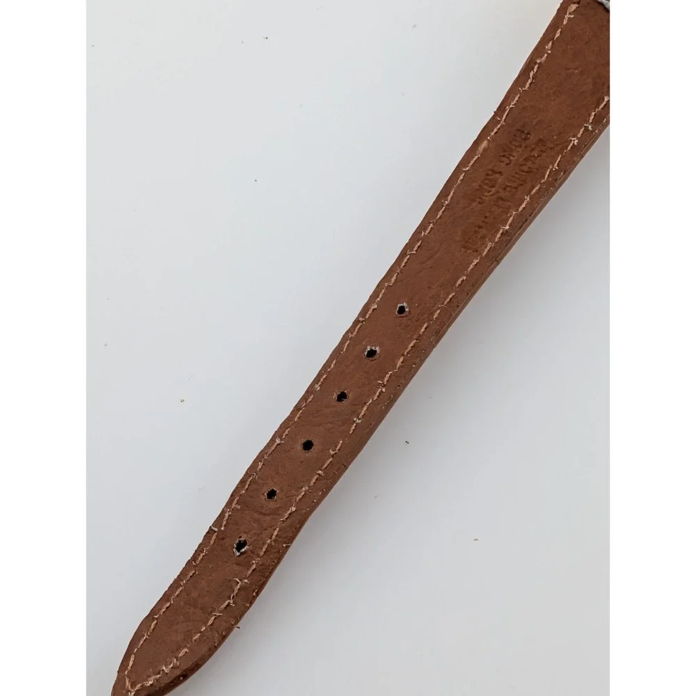 Vintage American Flag‎ Watch Women 26mm Case Brown Leather Band- New Battery